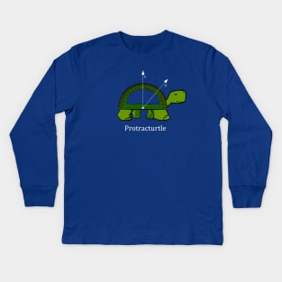 Protracturtle -  Funny Math Turtle Kids Long Sleeve T-Shirt